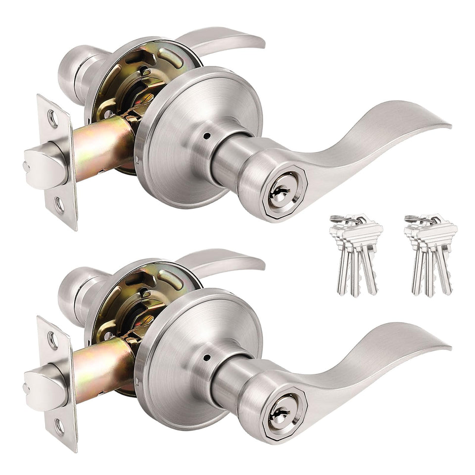 Probrico Wave style keyed-alike lever front view illustrating durable zinc alloy build for secure entry