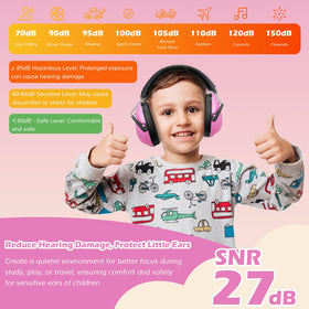 ProCase 360-rotatable cups earmuffs in pink provide flexible, snug fit.