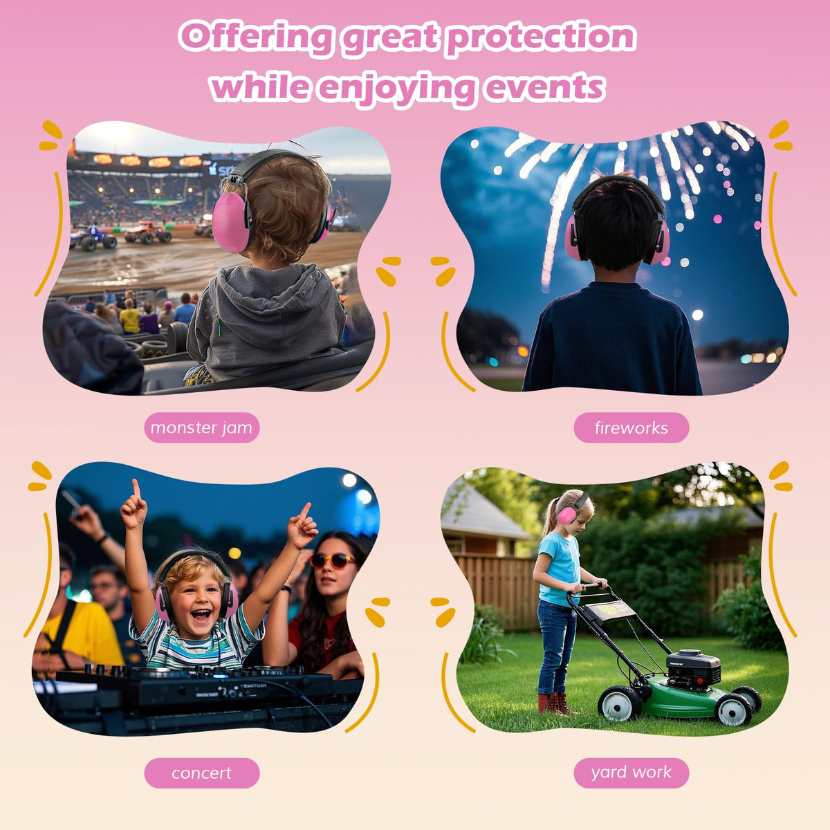 ProCase ANSI CE certified earmuffs in pink meet safety standards.