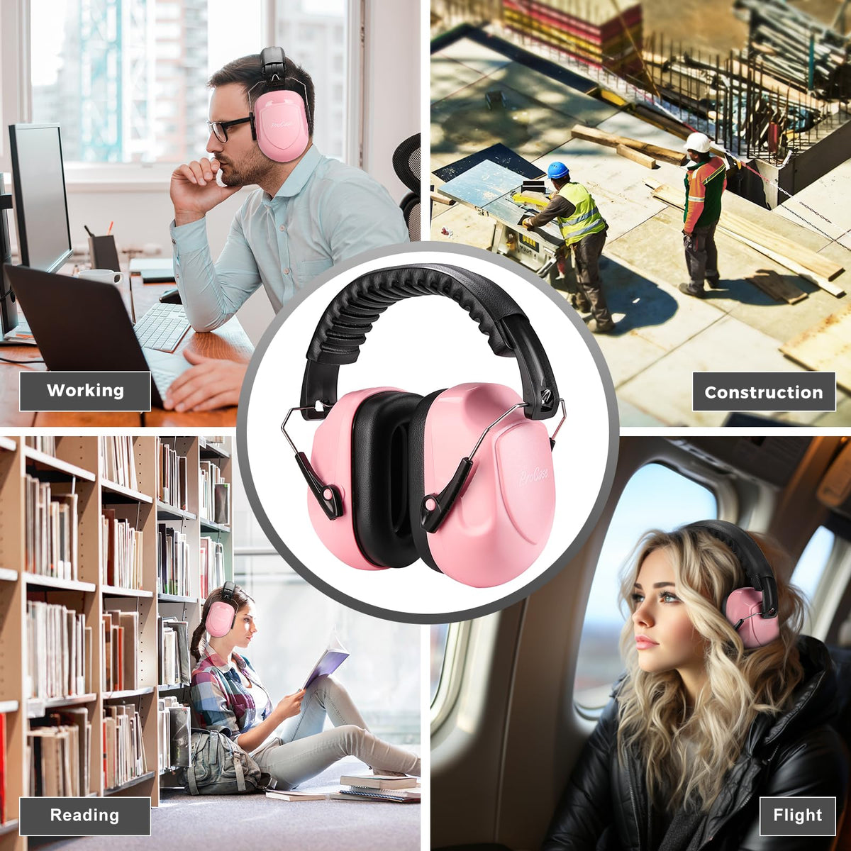 ProCase pink ear protection designed for sensory comfort and autism-friendly use