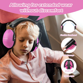 ProCase folding design earmuffs in pink enable easy storage and portability.