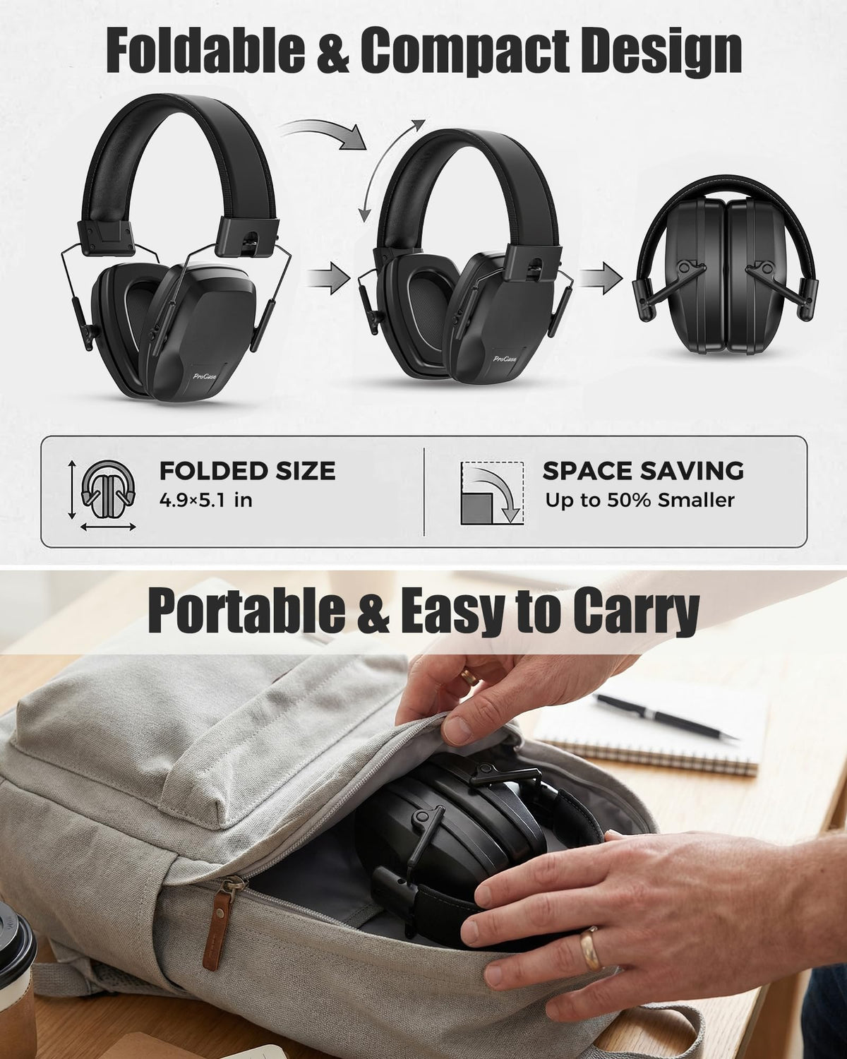 ProCase adjustable headband shown for customizable fit