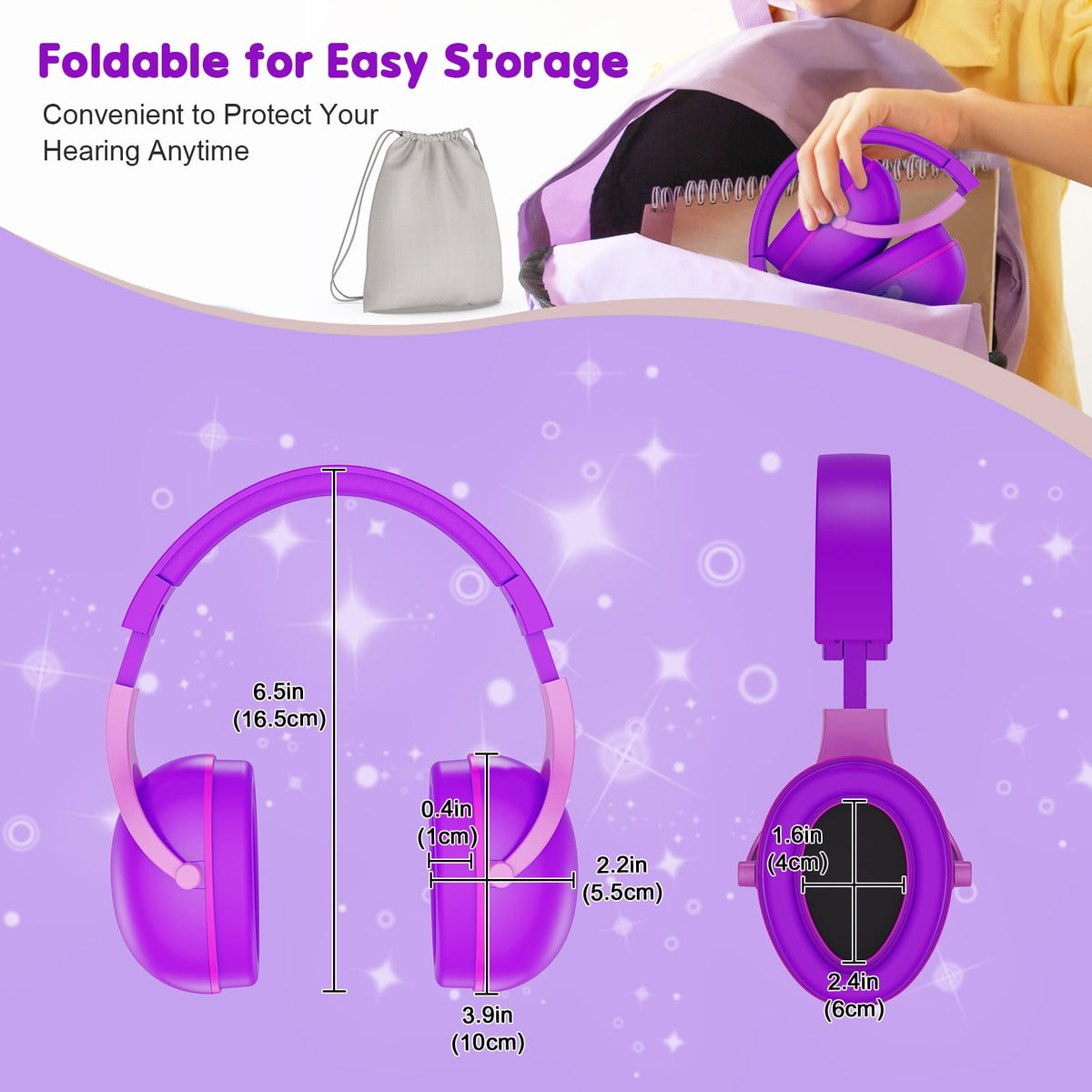 ProCase kids ear cups rotated 270 degrees for a snug fit.