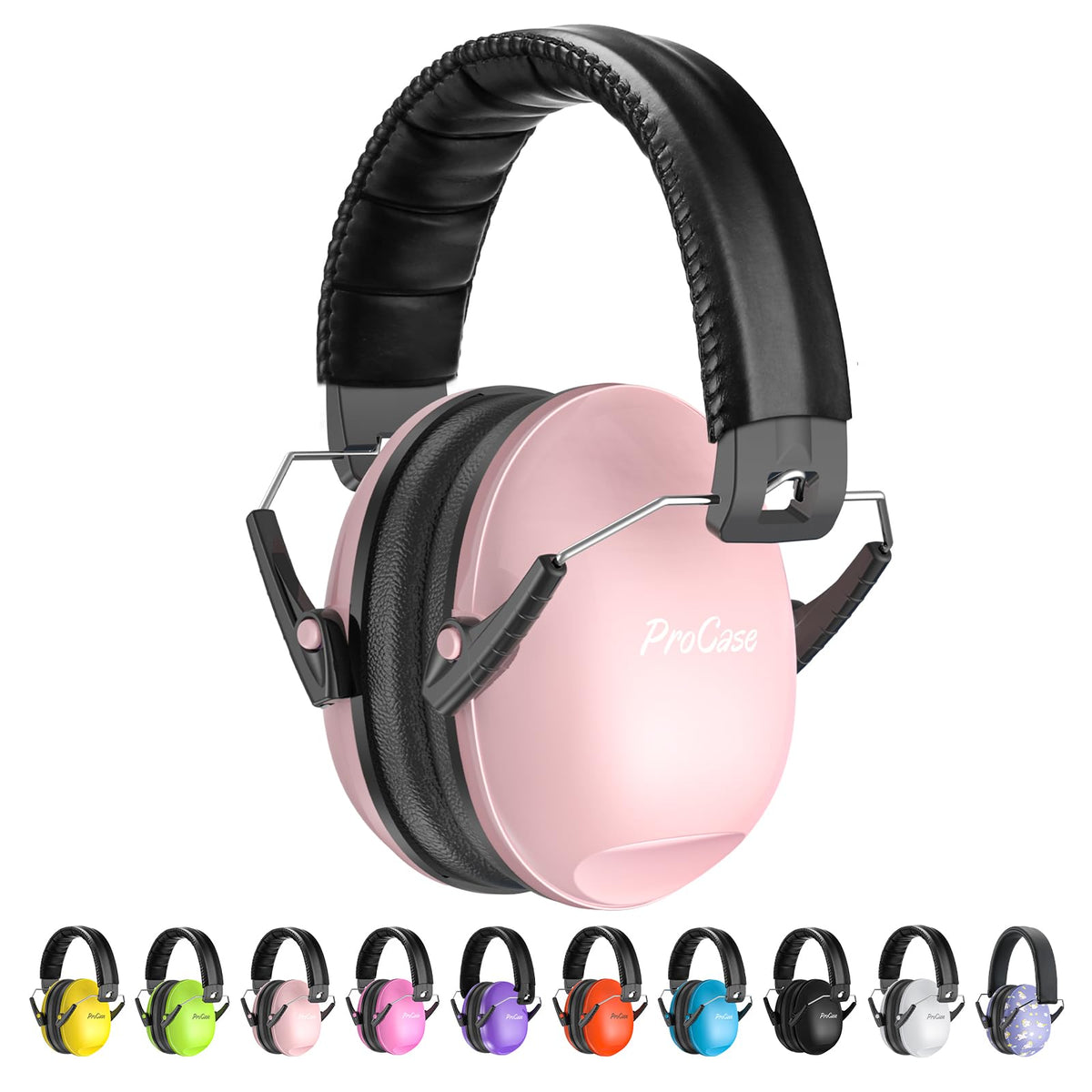 ProCase kids ear muffs lightpink for comfortable hearing protection.