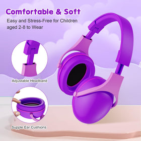 ProCase kids headphones folded compactly for easy backpack storage.