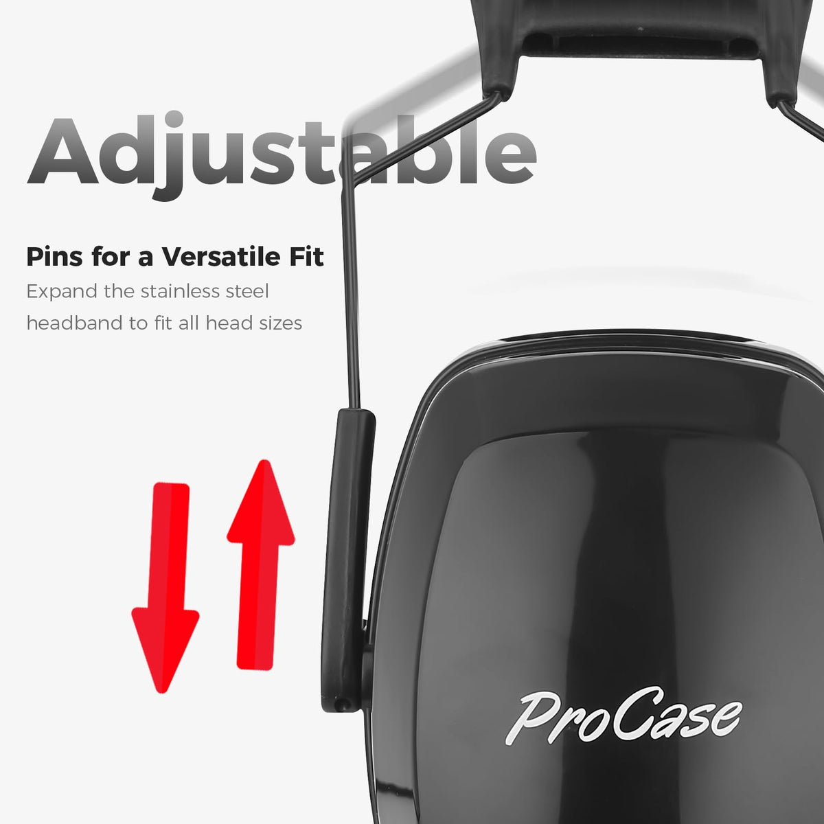 ProCase ear muffs side view showing compact silhouette for comfortable all-day wear.