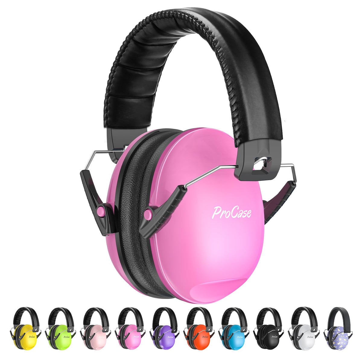 ProCase noise-cancelling earmuffs for kids in pink provide strong sound protection.