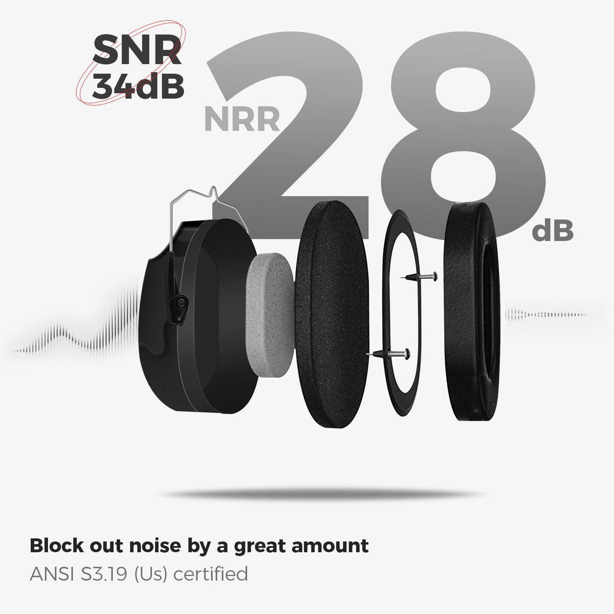 ProCase ear muffs adjustable headband for a comfortable fit
