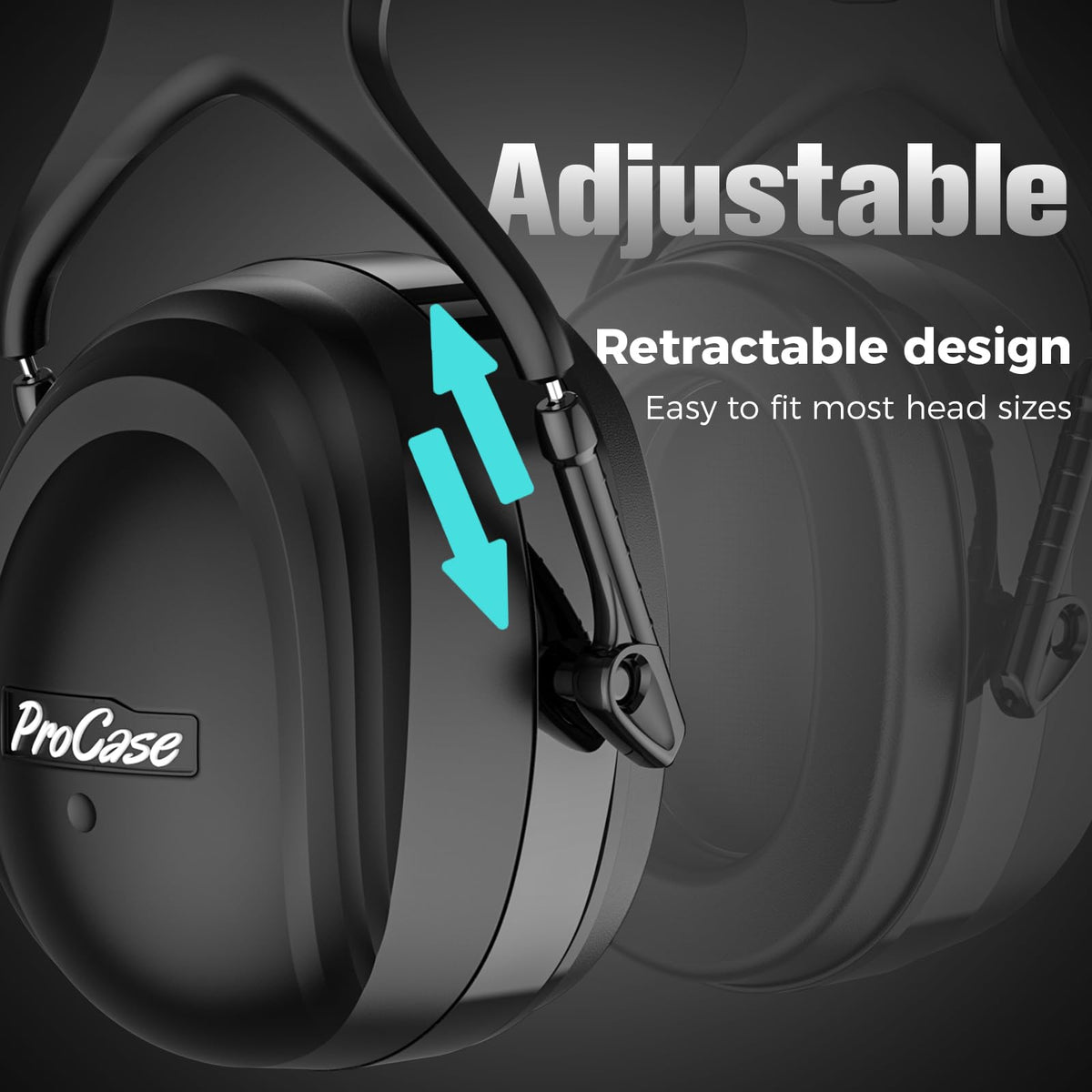 ProCase thickened foam cushions reduce pressure for extended wear.
