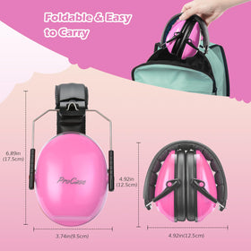 ProCase travel-friendly pink earmuffs for outings and flights with kids.