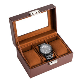 ProCase 3-slot espresso watch box neatly stores three watches