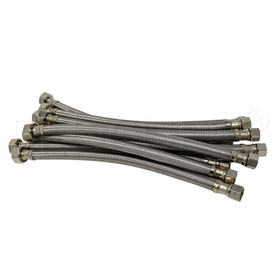 PROCURU 16-inch braided faucet hose connector for secure under-sink water supply.