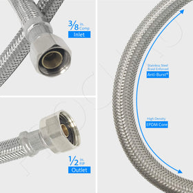 PROCURU 3-8in compression inlet attaches securely to valve.