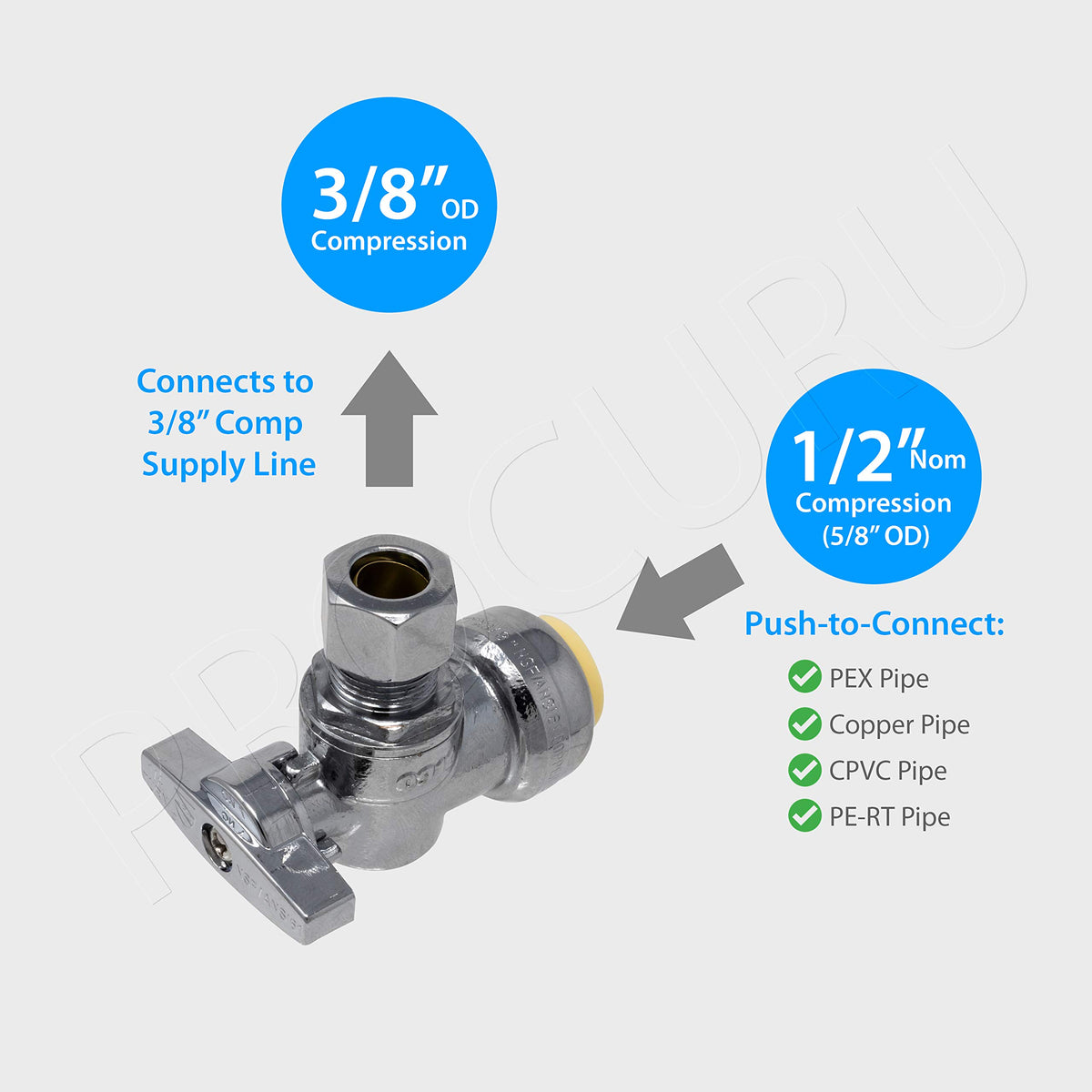 PROCURU brass valve body close-up highlighting durable, lead-free construction for potable water.