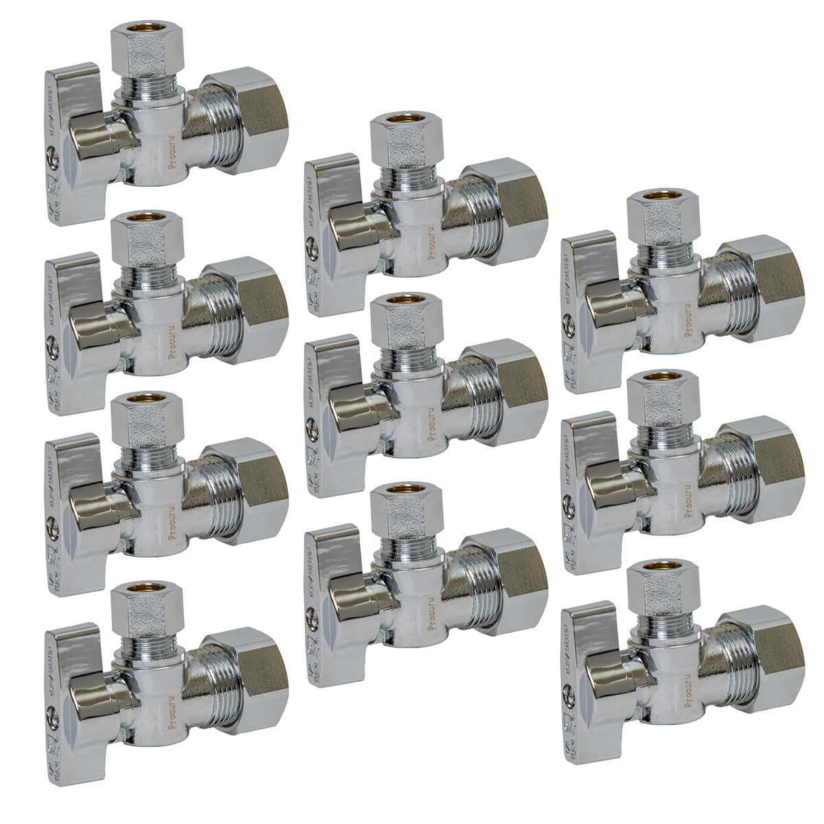 PROCURU heavy-duty angle stop valve with 1/2 nominal inlet for 5/8 OD copper pipe