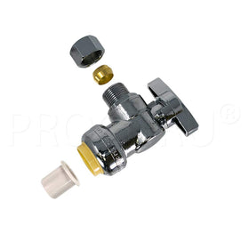 PROCURU PushFit inlet one-half-inch connection ready for copper, PEX, or CPVC piping.