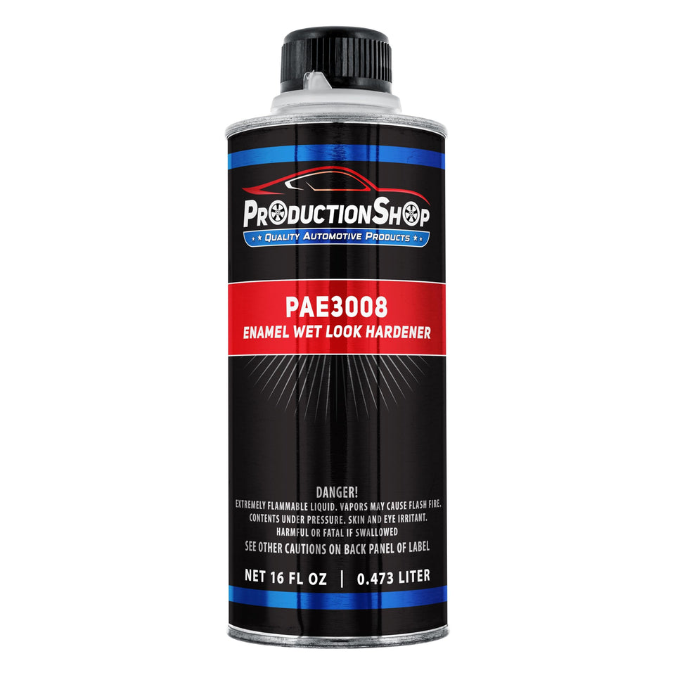 ProductionShop PAE3008 wet look hardener bottle for durable enamel finish.