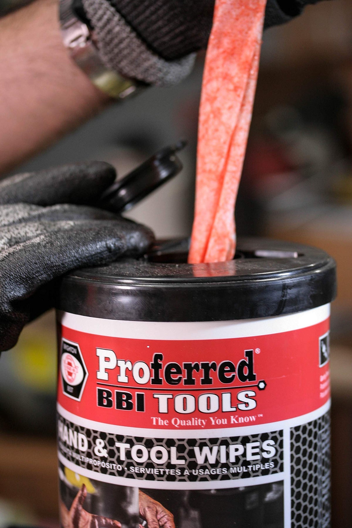 Proferred T99001 canister stored in the garage for quick degreasing.