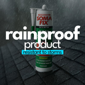 Professional Soma Fix caulking gun application for precise sealant placement.