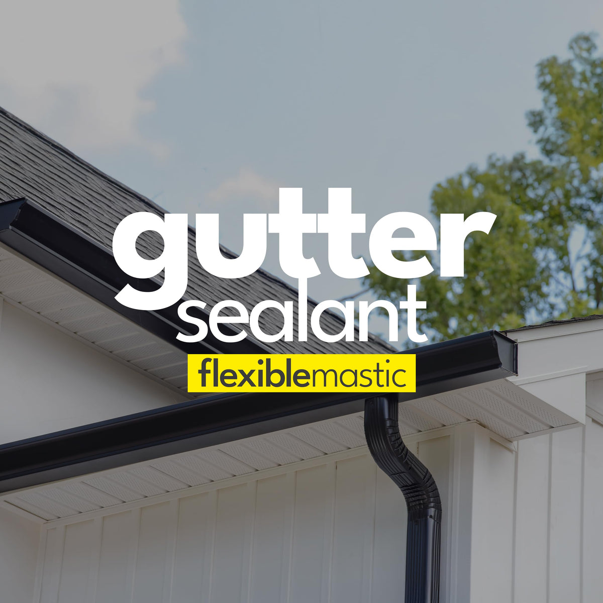 Gutter seam sealed with Soma Fix sealant for rainwater flow.