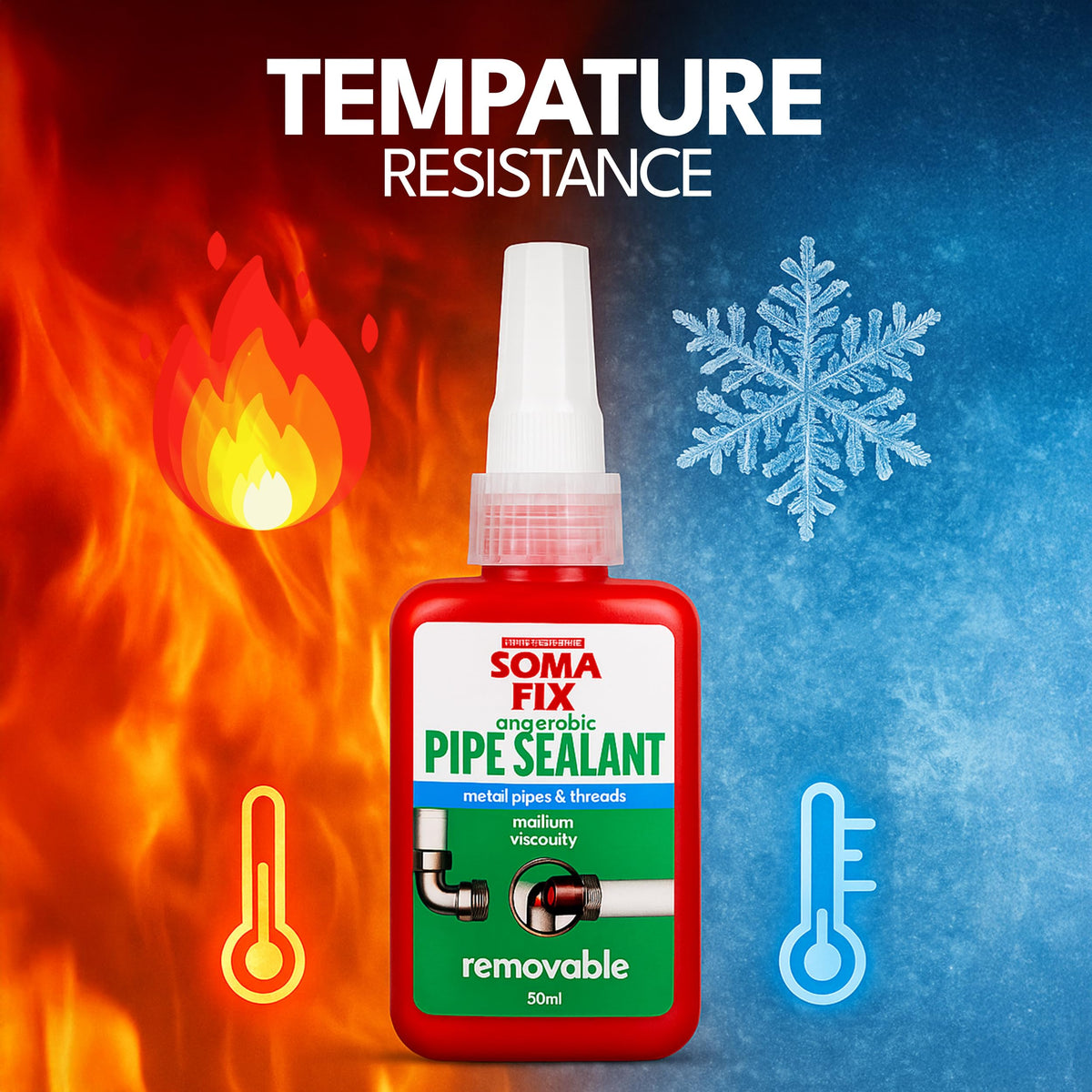 Professional Soma Fix removable sealant aids quick maintenance and future disassembly.