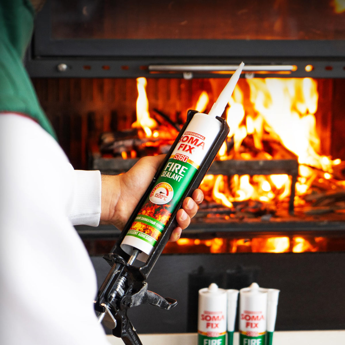 Professional Soma Fix cement around a grill firebox for safer cooking.