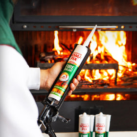 Professional Soma Fix cement around a grill firebox for safer cooking.