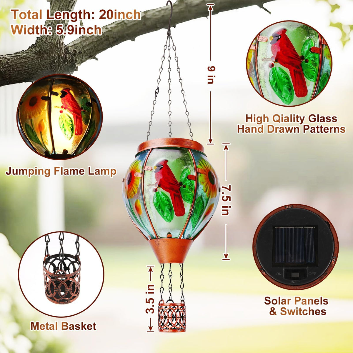 Profinella porch gazebo decor solar lantern adds charm to outdoor spaces