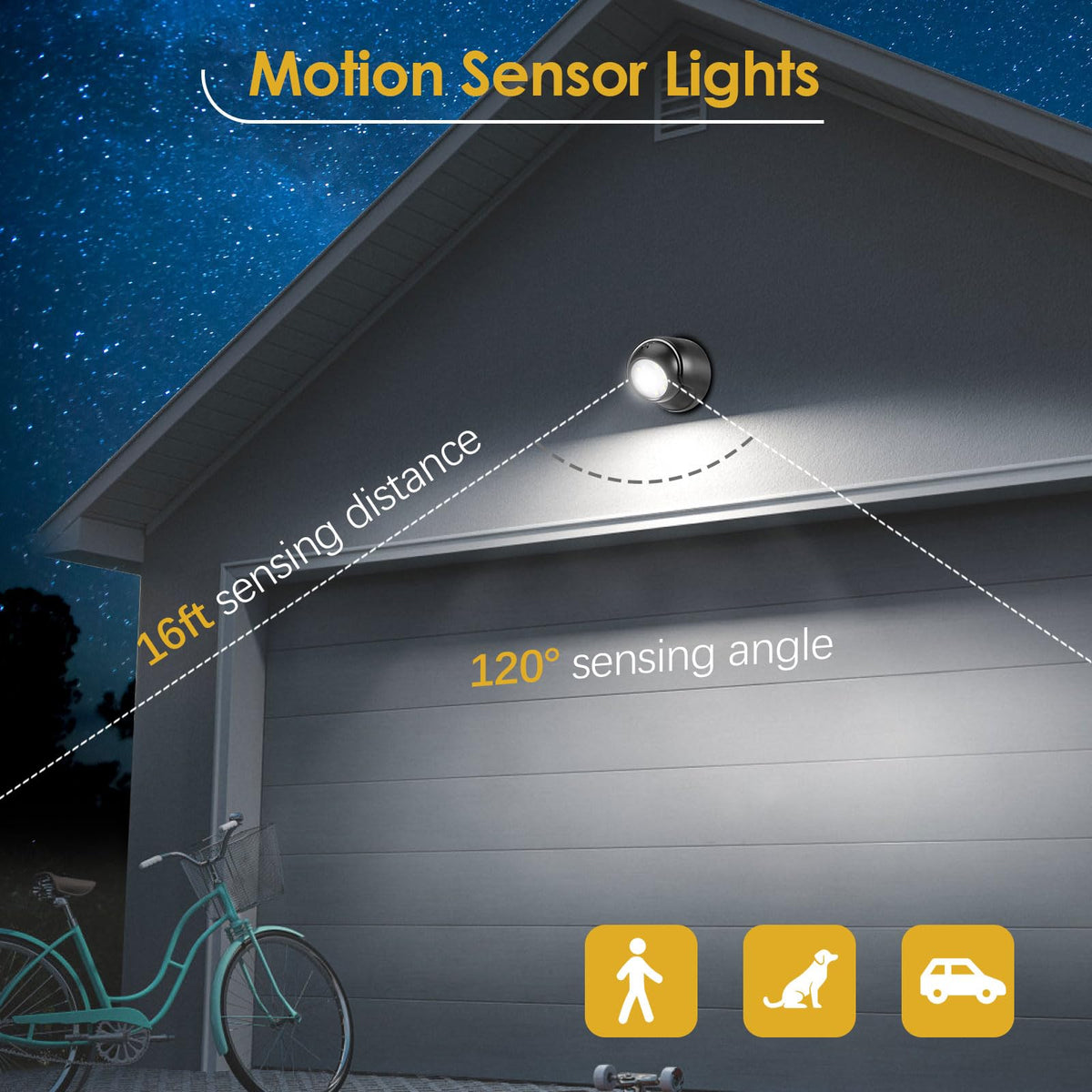 ProGreen battery-powered LED night light brightens porches with 100 lumen cool white glow.