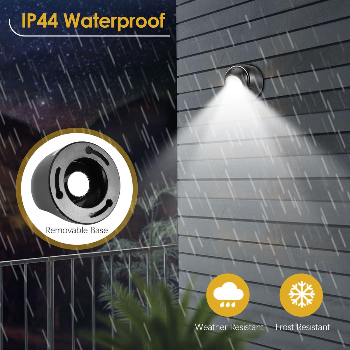 ProGreen indoor-outdoor light installs with screws, no wiring needed.