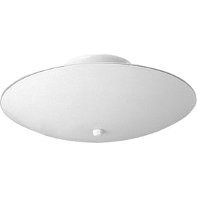 Progress Lighting 12-inch round glass 2-light close-to-ceiling fixture in white, ideal for hallways or bedrooms.