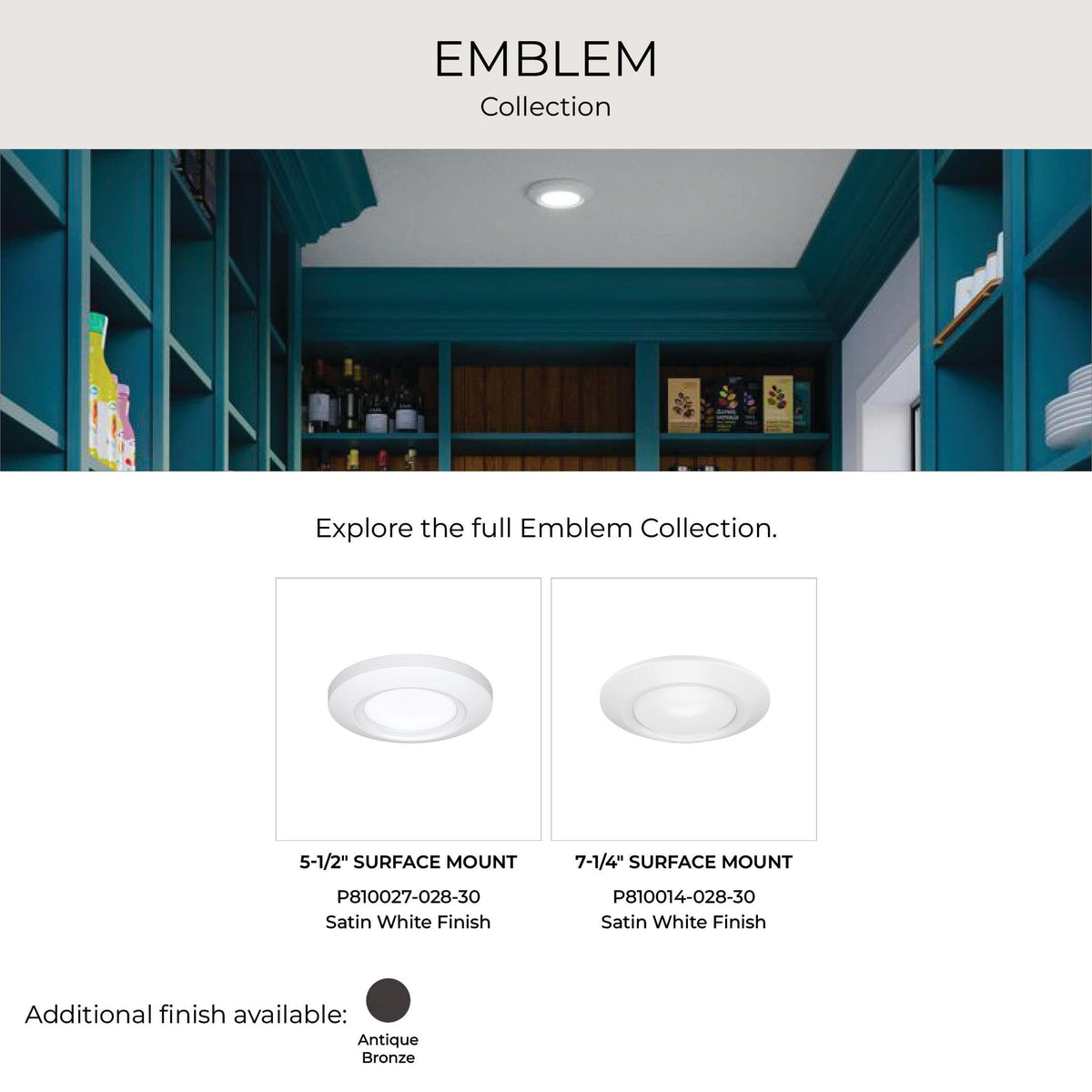 Progress Lighting Emblem 50,000-hour LED life lowers maintenance needs