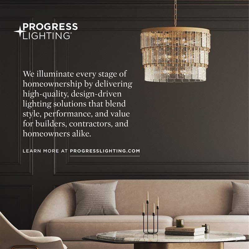 Progress Lighting Inspire P3713-20 etched diffuser delivers a soft ceiling glow