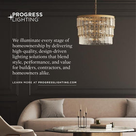 Progress Lighting Inspire P3713-20 etched diffuser delivers a soft ceiling glow