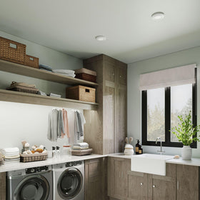 Progress Lighting P8222-28-30K LED flush mount snaps into a standard J-box for easy installation.