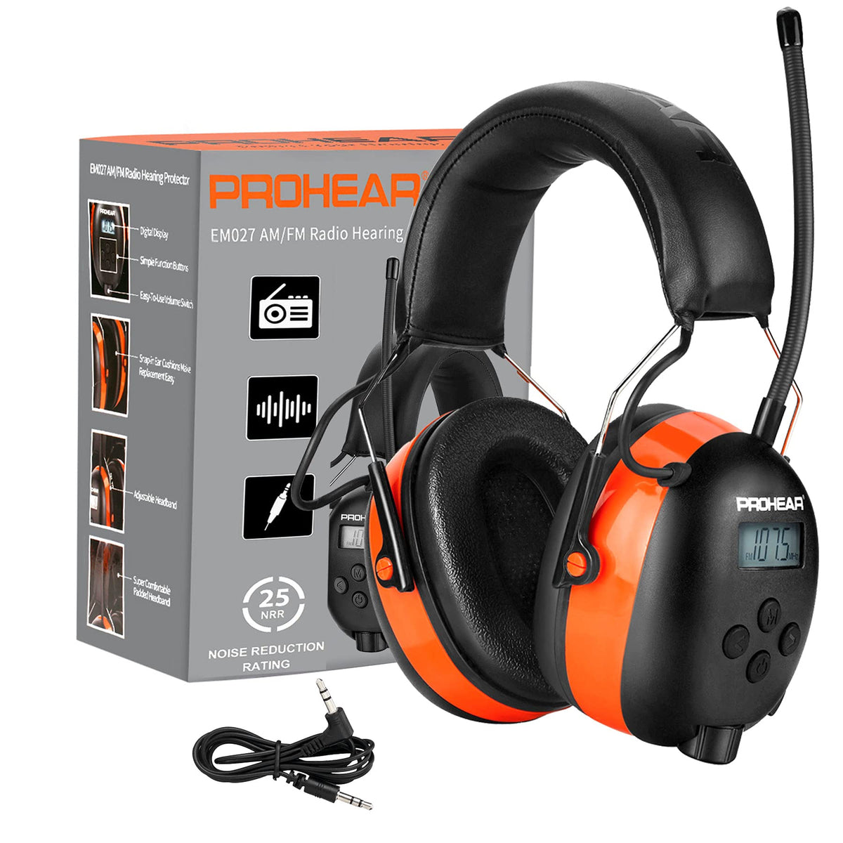 PROHEAR 027 with digital display for easy AM/FM station tuning.