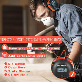 PROHEAR 027 ear protection with 25 dB NRR reduces noise exposure.