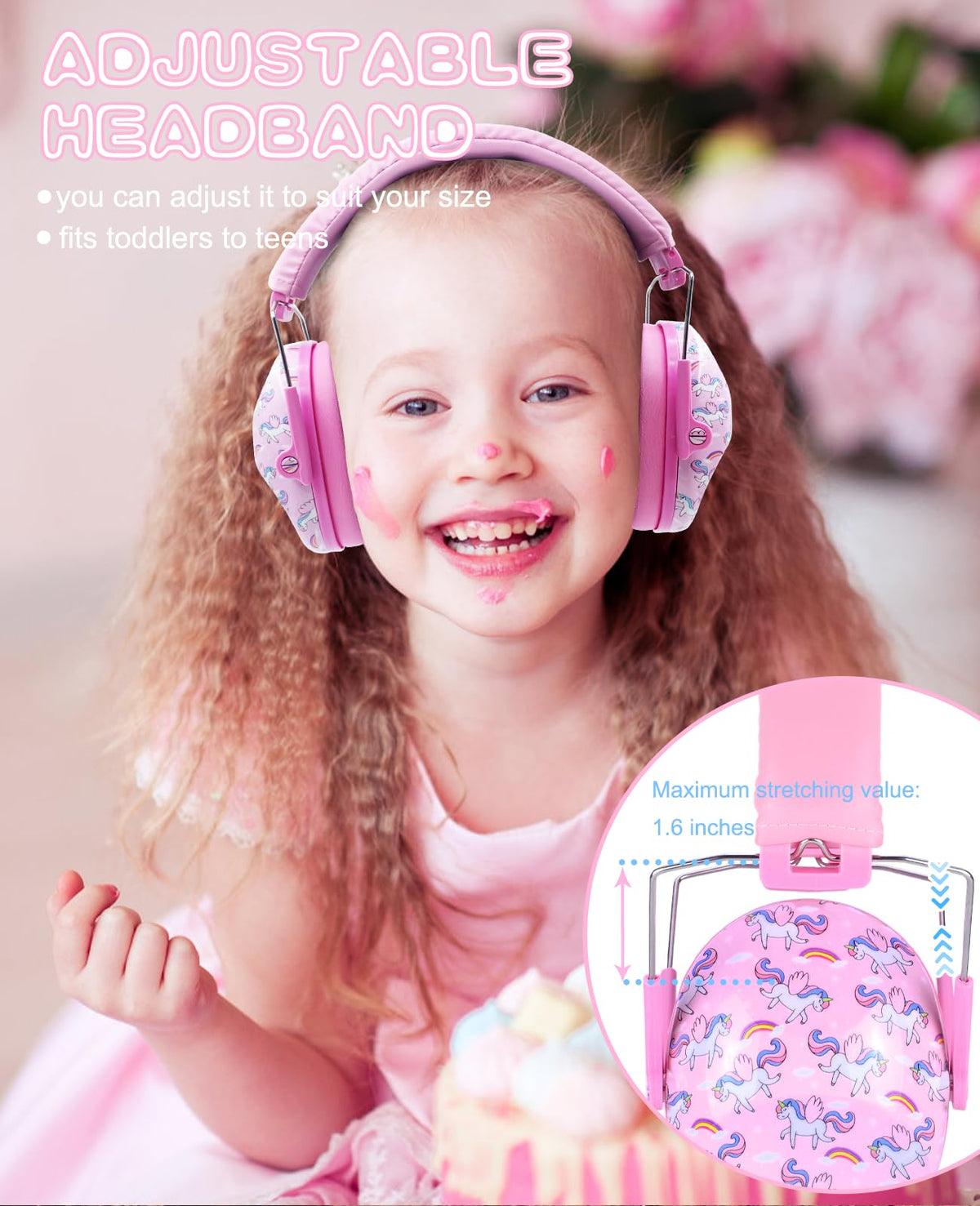 PROHEAR 032 pink headband view showing durable, adjustable fit for growing children.
