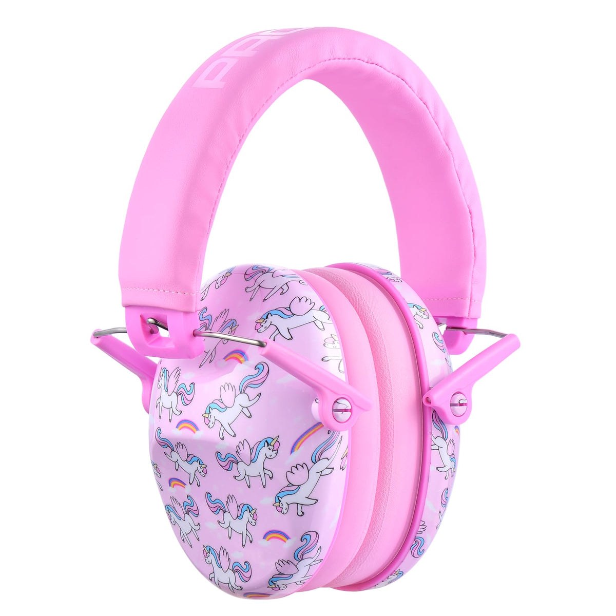 PROHEAR 032 pink side view earmuffs for kids, offering comfortable protection.