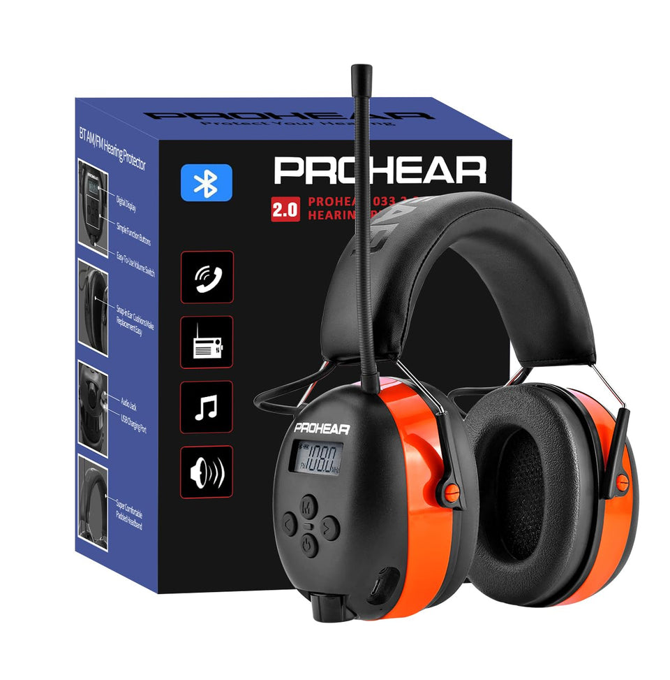PROHEAR 033-2-0 Bluetooth headphones provide stable wireless audio for outdoor work.