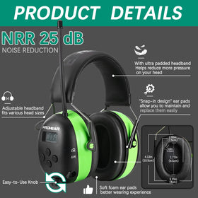 PROHEAR 033 adjustable headband and cushioned ears for extended comfort.