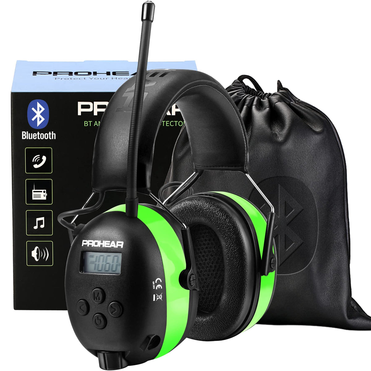 PROHEAR 033 Bluetooth headphones front view with a comfortable headband for all-day wear.