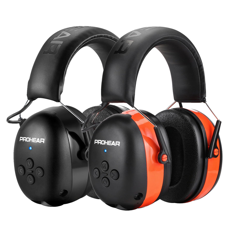 PROHEAR 037 front view showing Bluetooth hearing protection for noisy work environments.