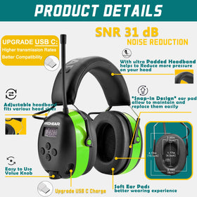 PROHEAR 033 31dB SNR noise protection reduces ambient noise for safer listening.