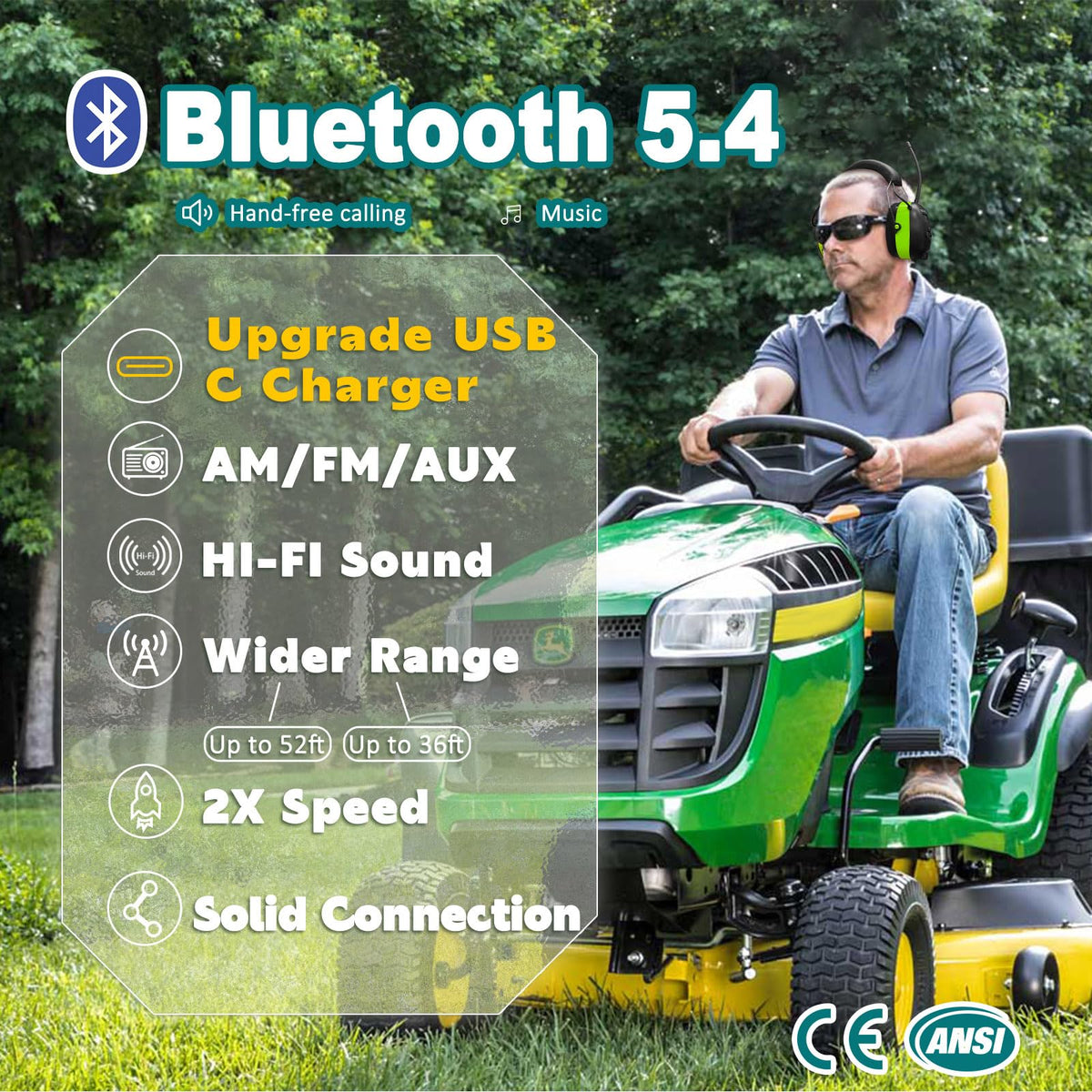 PROHEAR 033 high-fidelity sound with Bluetooth 5.4 delivers clear audio on the job.