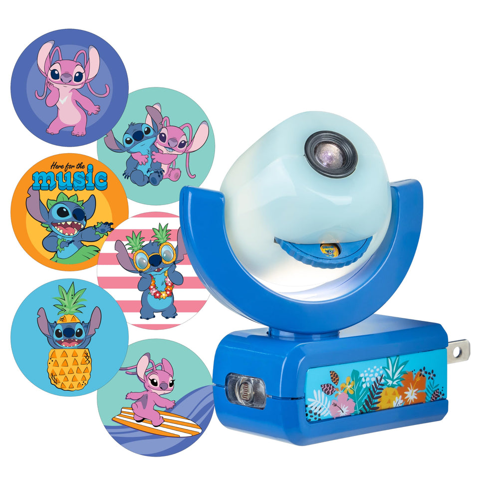 Projectables Disney Lilo Stitch projection on ceiling with six colorful images for bedtime