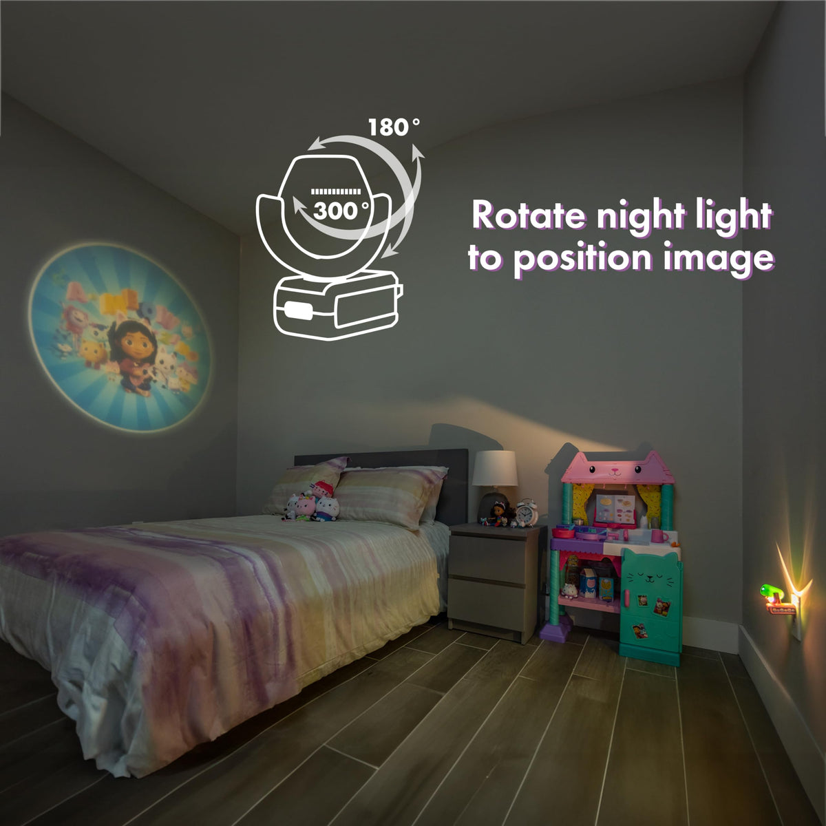 Projectables Gabby's Dollhouse image 6: Space-saving plug-in night light keeps outlet free