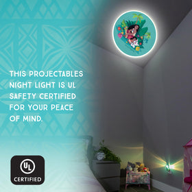 Projectables Moana night light base glows softly to guide kids during bedtime routines.