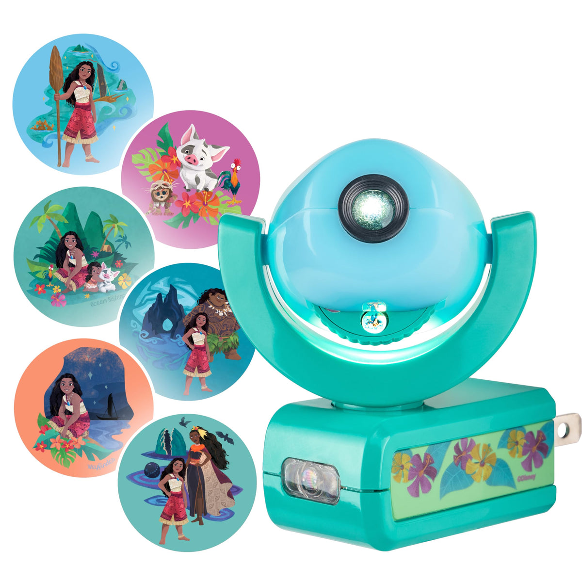 Projectables Moana night light projects Moana artwork on ceiling for magical bedtime routines.