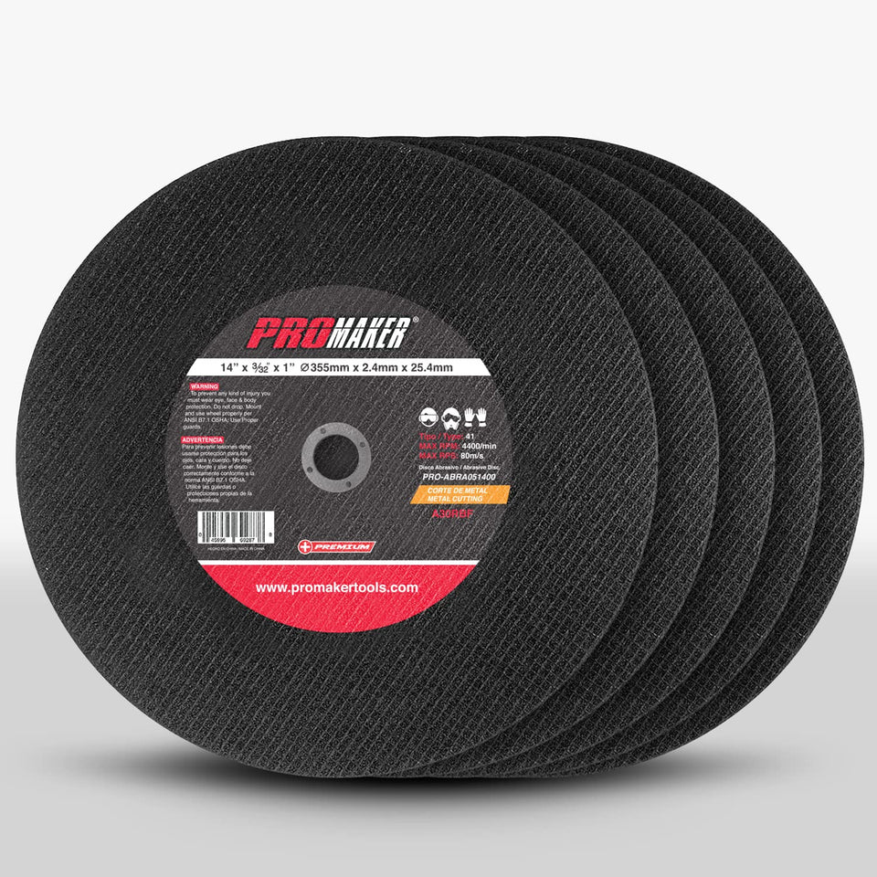 Promaker 14in cut-off wheel for metal iron offers clean, durable cuts